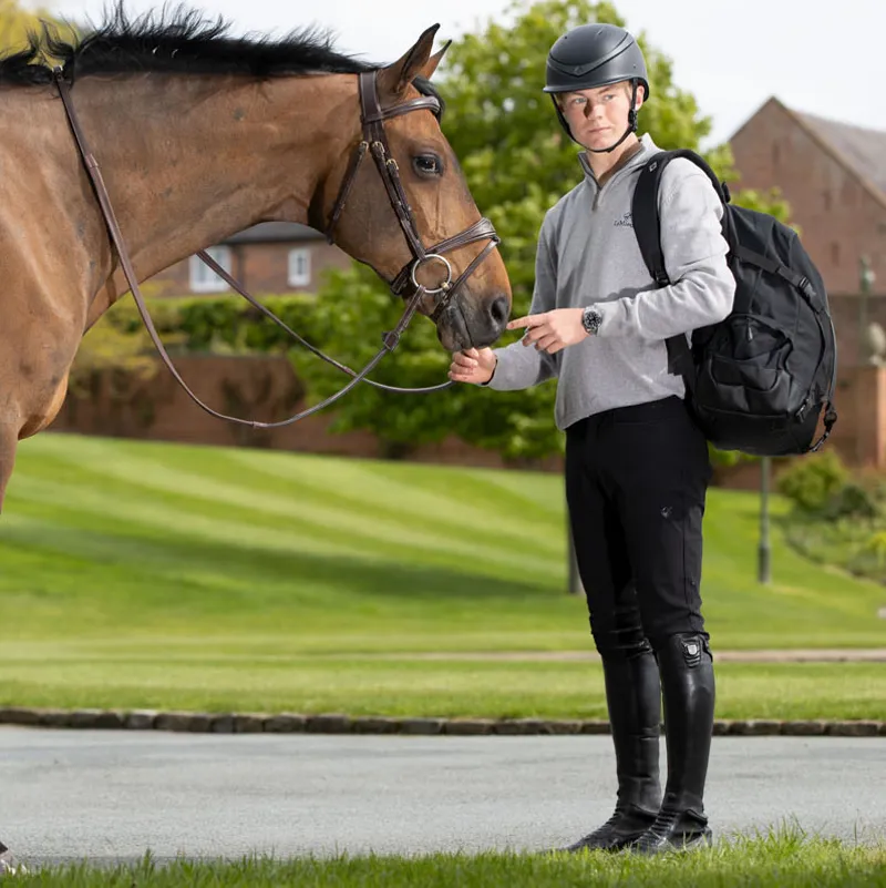 Black helmet backpack best sale