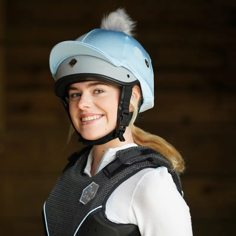 Charles Owen This Esme Pom Pom Hat Silk - Baby Blue-4