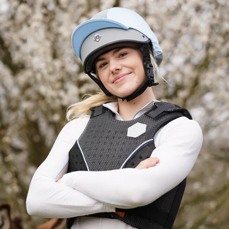 Charles Owen This Esme Ventilated Hat Silk - Baby Blue-2