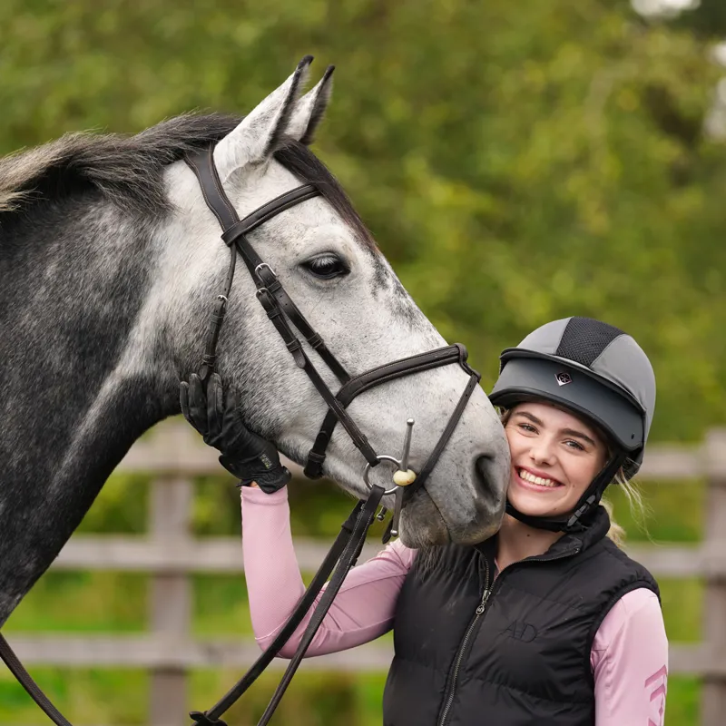 Charles Owen This Esme MS1 Pro Riding Skull Hat - Grey/Rose Gold-3