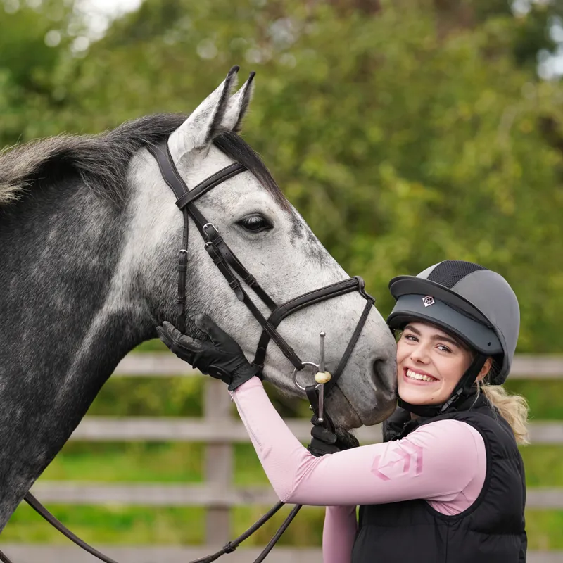 Charles Owen This Esme MS1 Pro Riding Skull Hat - Grey/Rose Gold-4