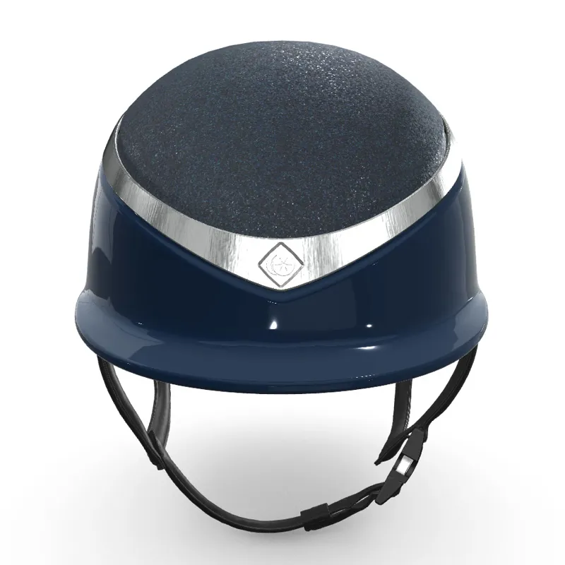 Charles Owen Halo CX Crystal Top Riding Hat - Navy/Gloss Navy/Platinum-1