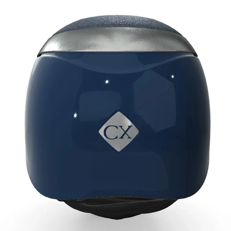 Charles Owen Halo CX Crystal Top Riding Hat - Navy/Gloss Navy/Platinum-2