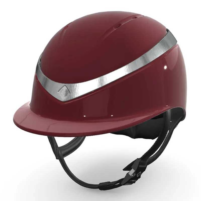 Charles Owen Halo CX Riding Hat - Matt Maroon/Gloss/Platinum