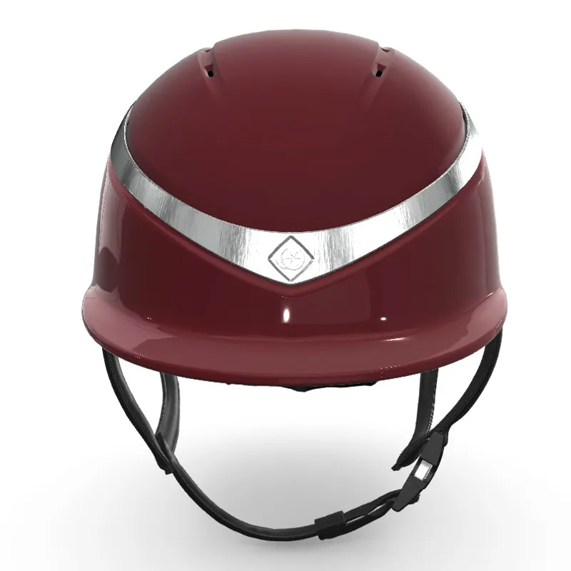 Charles Owen Halo CX Riding Hat - Matt Maroon/Gloss/Platinum-1