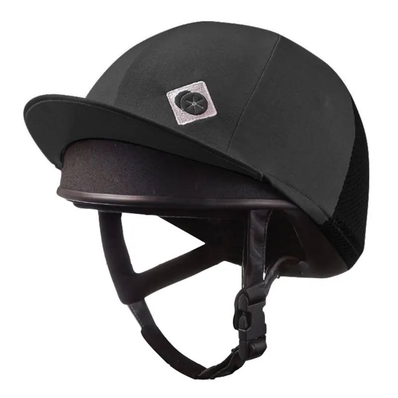 Charles Owen J3/Young Rider Hat Silk with Rear Vent Black