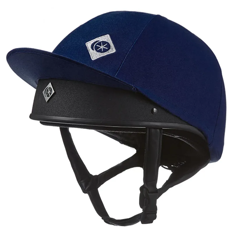 Charles Owen Traditional Riding Hat Silk with No Vent - Navy
