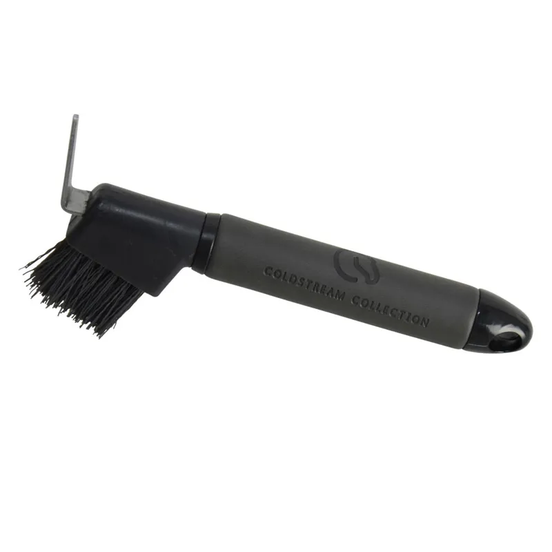 Coldstream Faux Leather Hoof Pick/Brush - Charcoal/Black