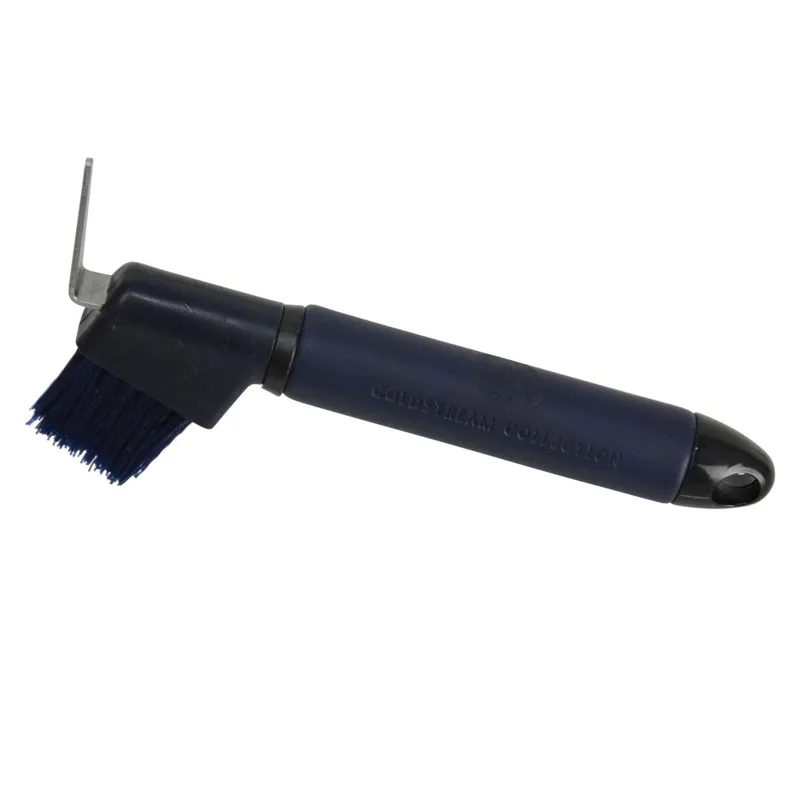 Coldstream Faux Leather Hoof Pick/Brush - Navy/Black