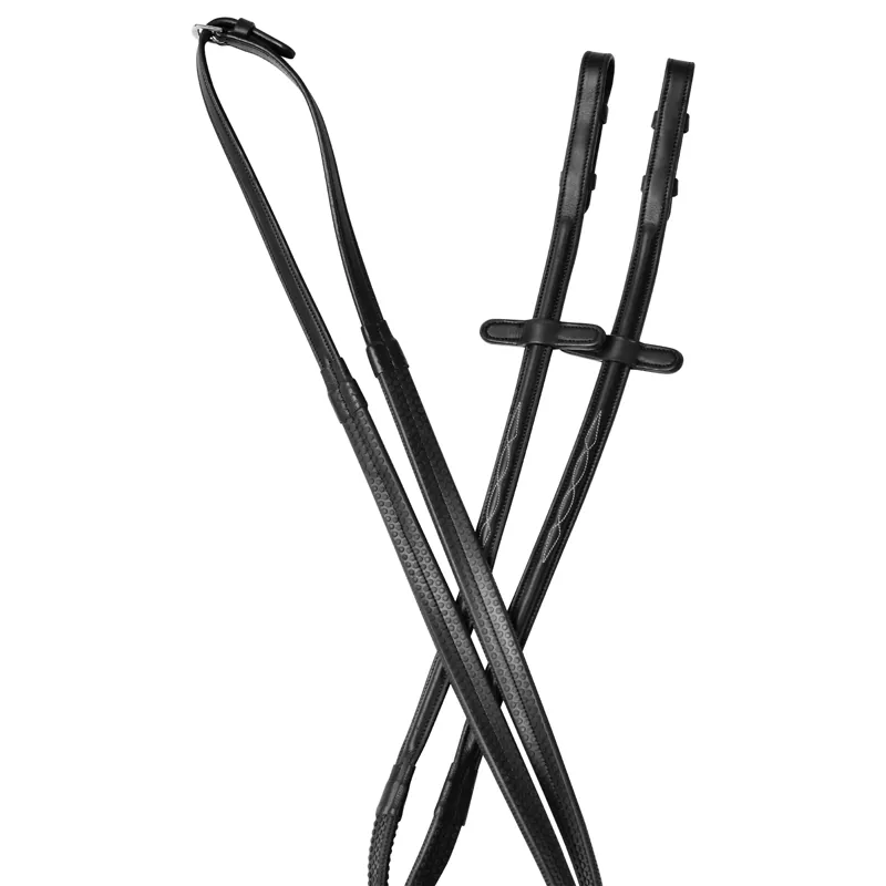 Collegiate ComFiTec Opulux Fancy Raised Reins - Black