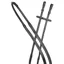 Collegiate ComFiTec Opulux Plain Flat Rubber Reins - Black