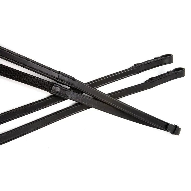 Collegiate One Sided Rubber Reins - Black