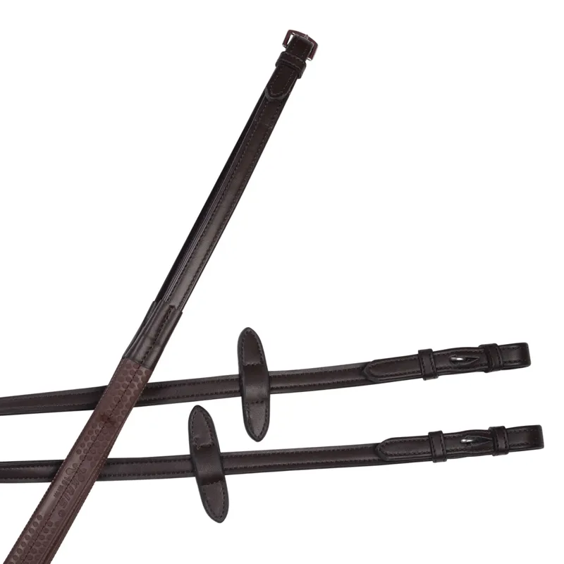 Collegiate Syntovia+ Rubber Grip Reins - Brown