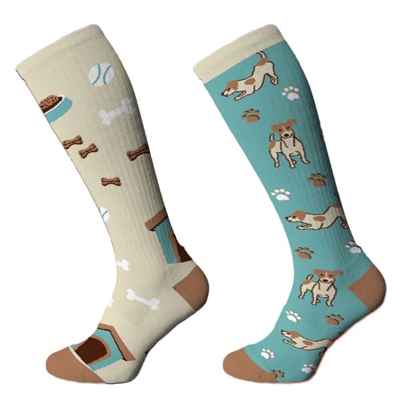 Comodo Novelty Fun Adults Socks - Blue/Jack Russels