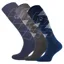 Comodo Womens Tall Riding Socks 3 Pack - Navy/Grey