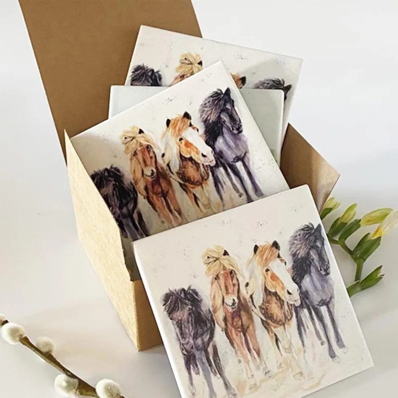 Country Creation Ceramic Coasters - Pony Pals/Set of 4