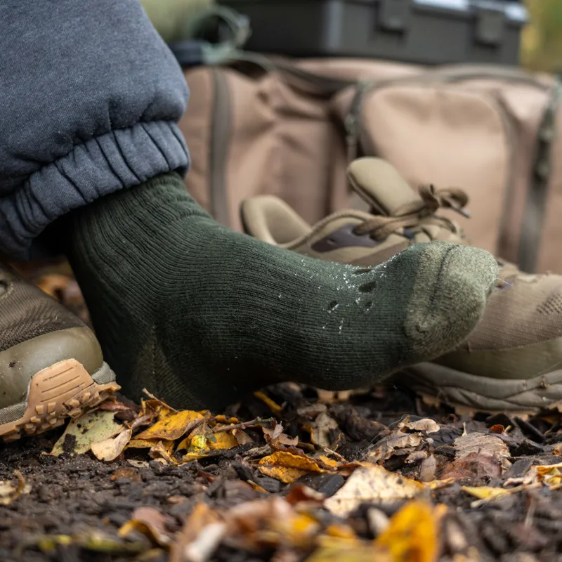 Country Pursuit Mens Water Repellent Boot Socks 3 Pack - Forest Green-1