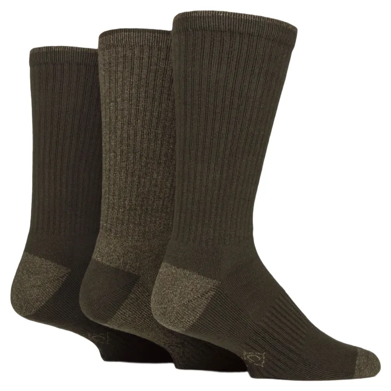 Country Pursuit Mens Water Repellent Boot Socks 3 Pack - Forest Green
