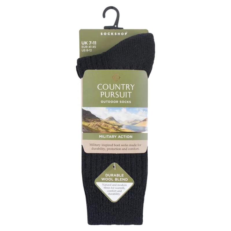 Country Pursuit Men's Military Action Socks - Black-1