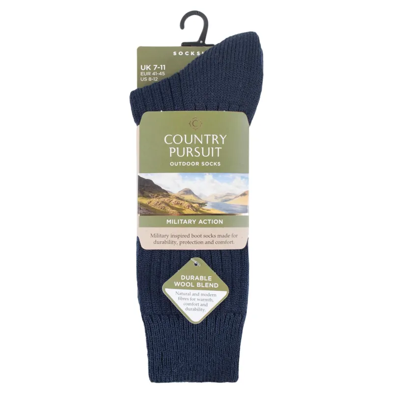 Country Pursuit Men's Military Action Socks - Navy-1