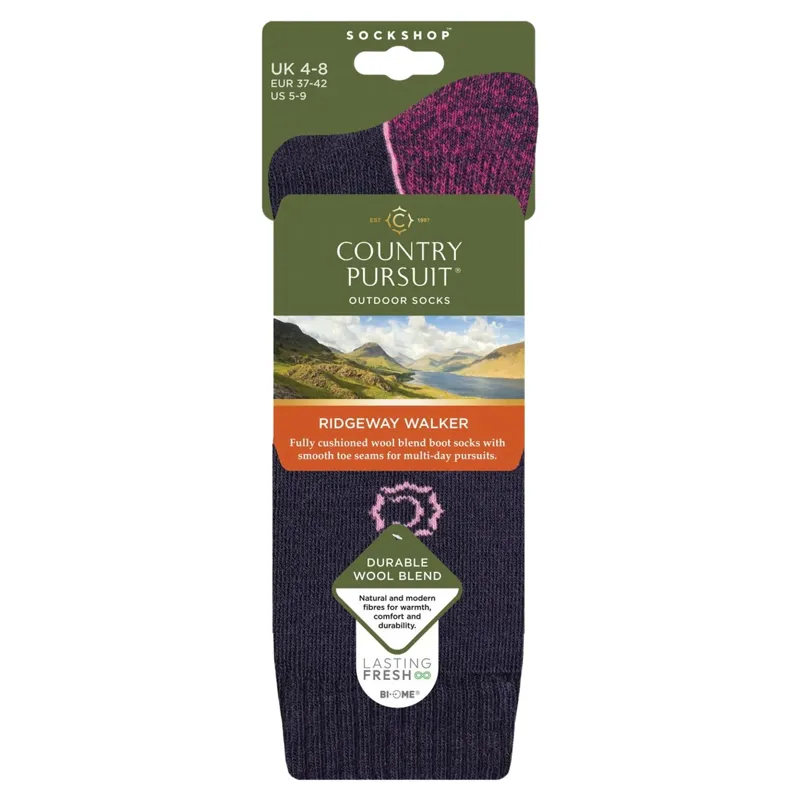 Country Pursuit Ridgeway Womens Hiking Socks - Navy-1