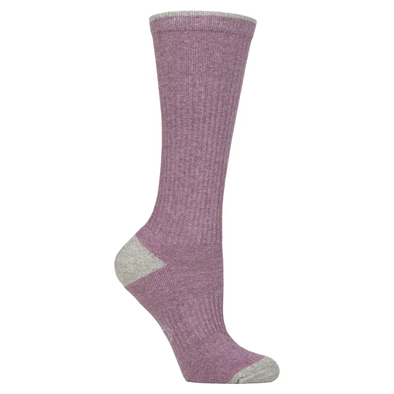 Country Pursuit Womens Water Resistant Long Boot Socks - Pink/Grey