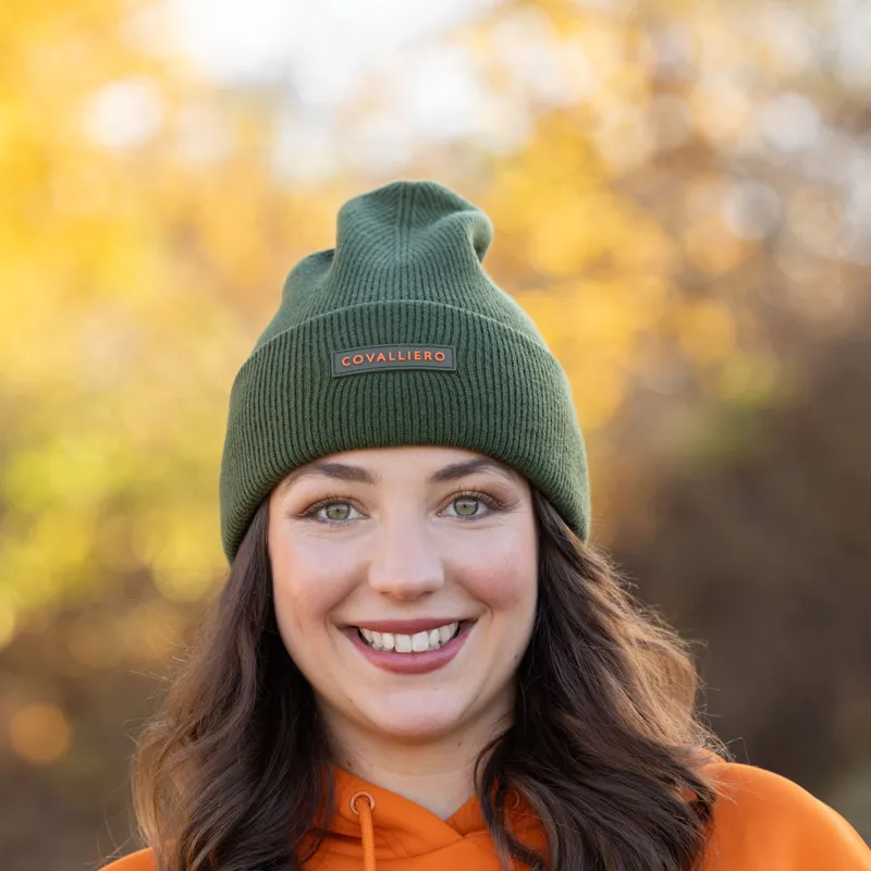 Covalliero Knitted Beanie - Forest Green-3