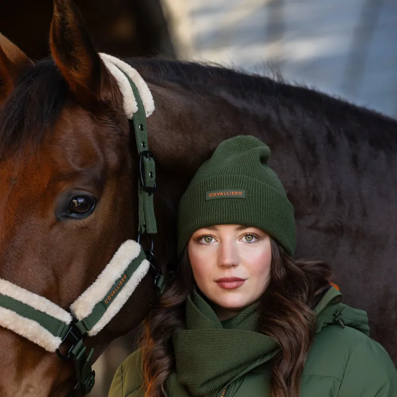Covalliero Knitted Beanie - Forest Green-1