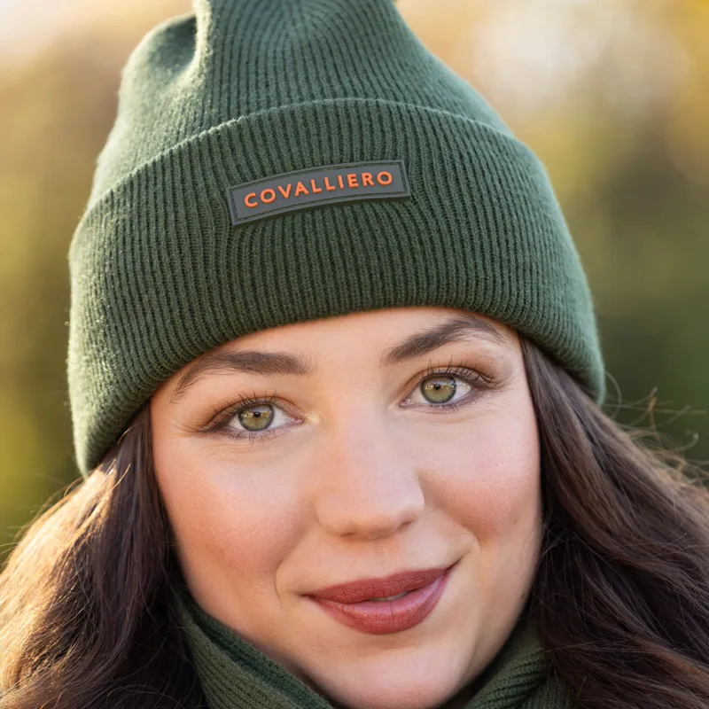 Covalliero Knitted Beanie - Forest Green-6