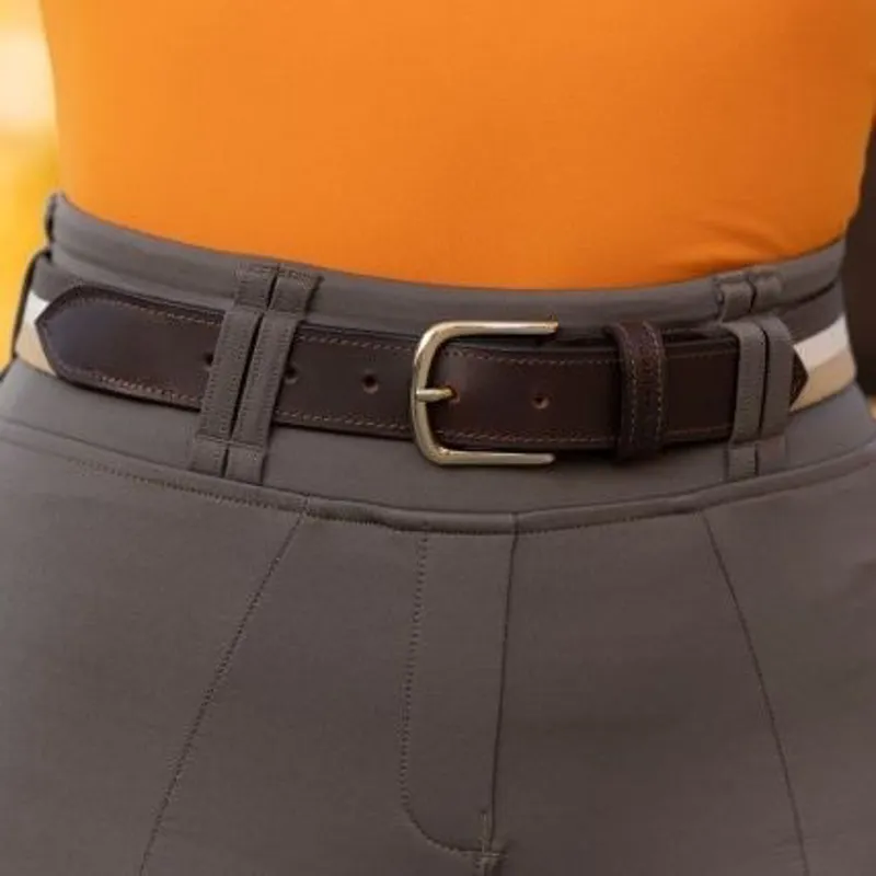 Covalliero Stretch Tri-Colour Belt - Milky Chocolate/White/Beige-1