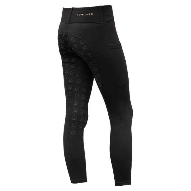 Covalliero Full Grip Junior Riding Tights - Black-1