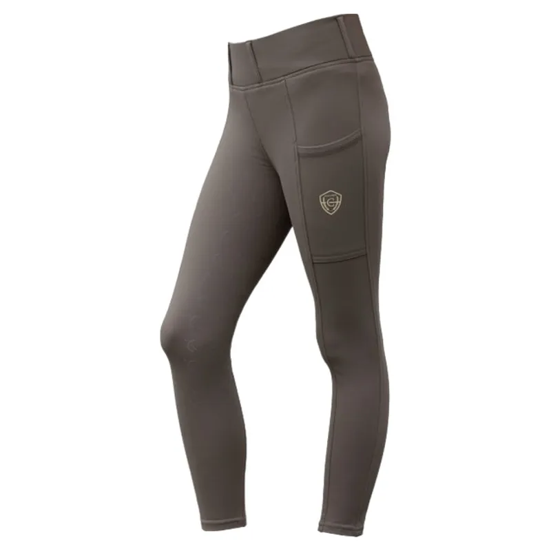 Covalliero Full Grip Junior Riding Tights - Milky Chocolate