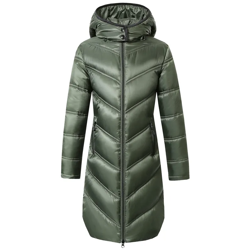 Covalliero Junior Girls Long Quilted Jacket - Opal Green