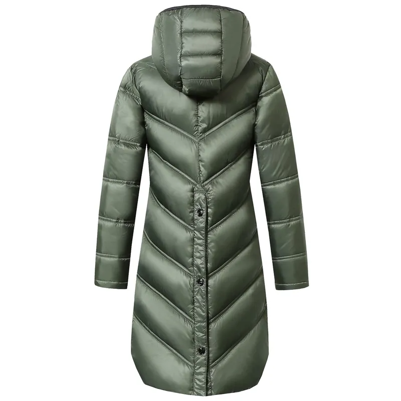 Covalliero Junior Girls Long Quilted Jacket - Opal Green-1