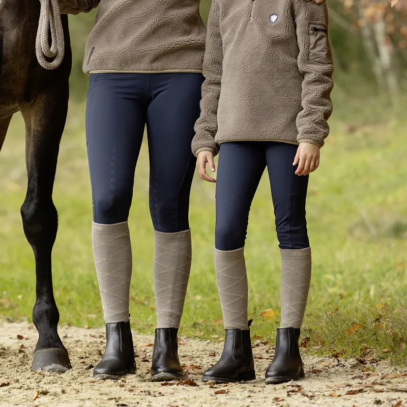 Covalliero Full Grip Junior Winter Riding Tights - Dark Navy-4