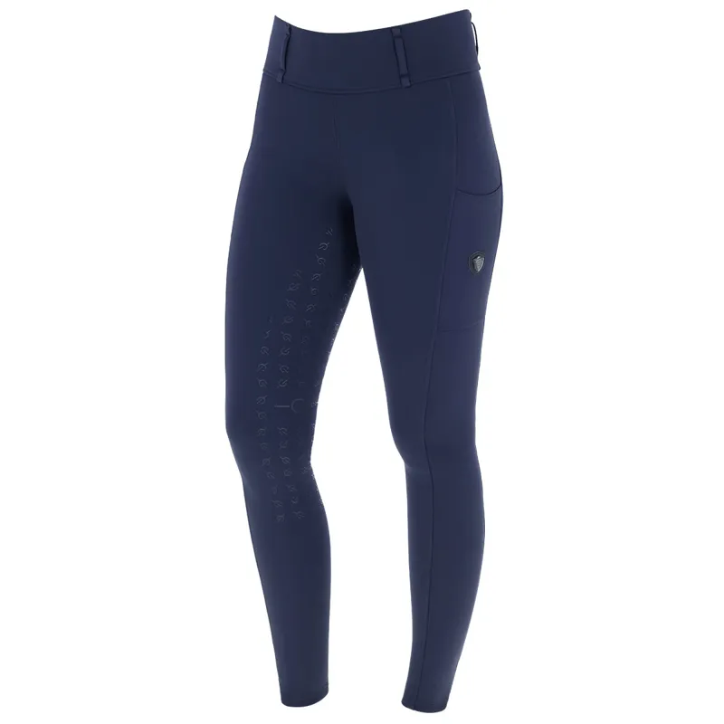 Covalliero Full Grip Junior Winter Riding Tights - Dark Navy