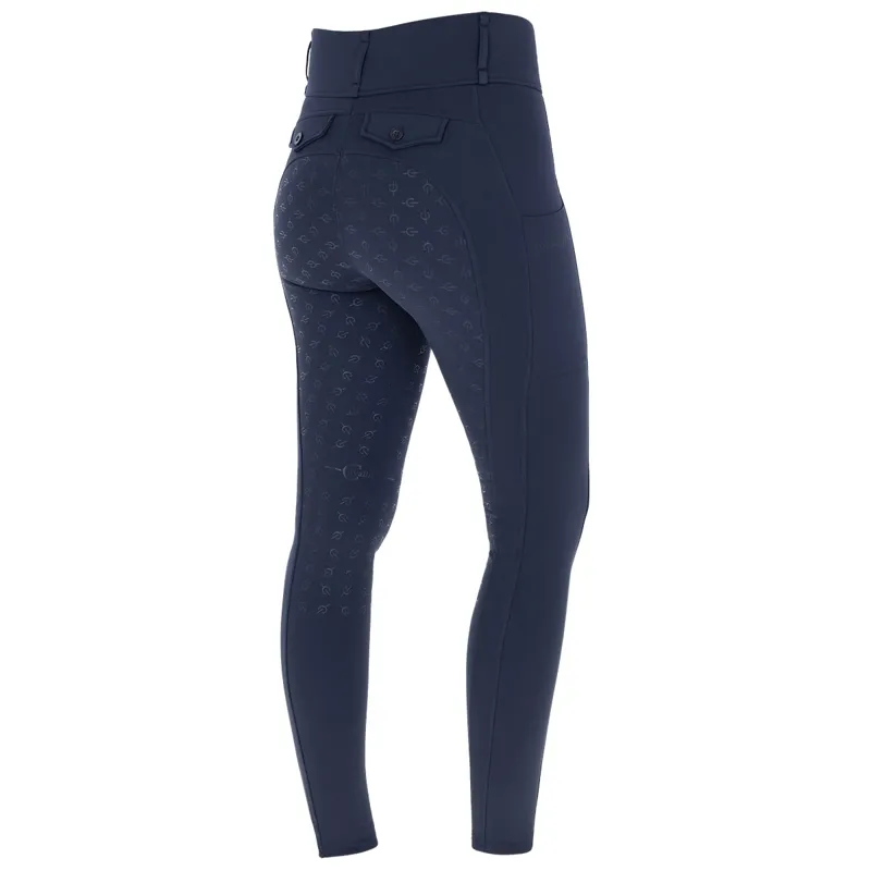 Covalliero Full Grip Junior Winter Riding Tights - Dark Navy-3