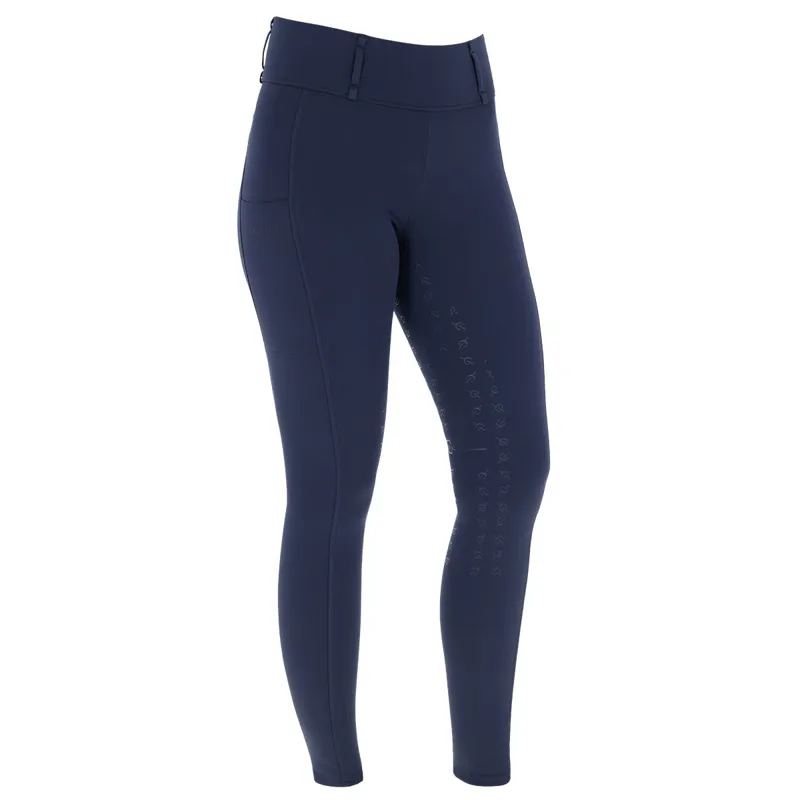 Covalliero Full Grip Junior Winter Riding Tights - Dark Navy-2