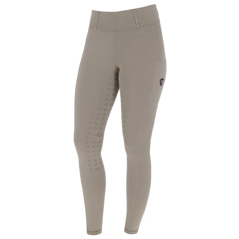 Covalliero Full Grip Junior Winter Riding Tights - Taupe