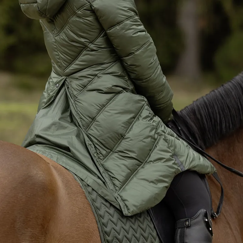 Covalliero Ladies Long Quilted Jacket - Opal Green-10