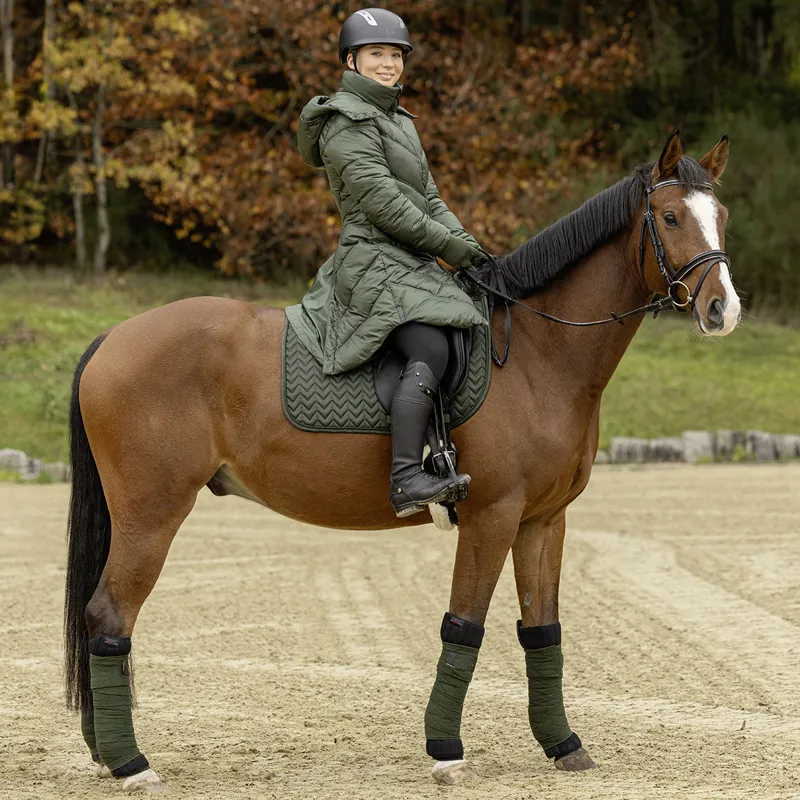 Covalliero Ladies Long Quilted Jacket - Opal Green-6