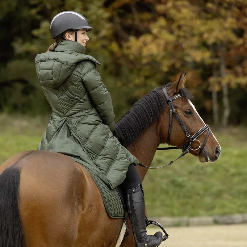 Covalliero Ladies Long Quilted Jacket - Opal Green-2