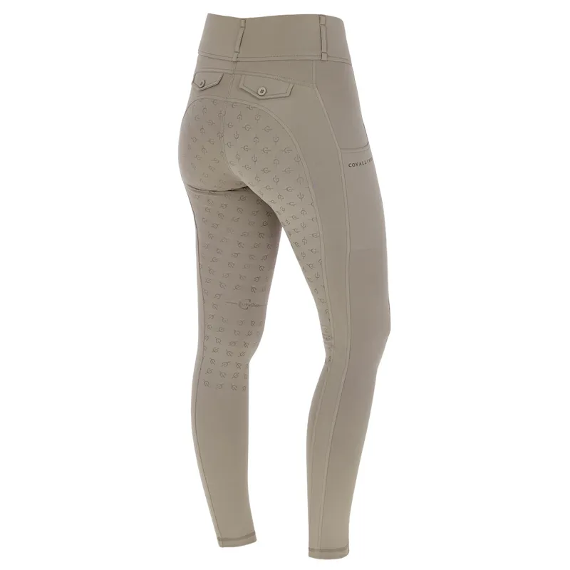 Covalliero Full Grip Ladies Riding Tights - Taupe-3