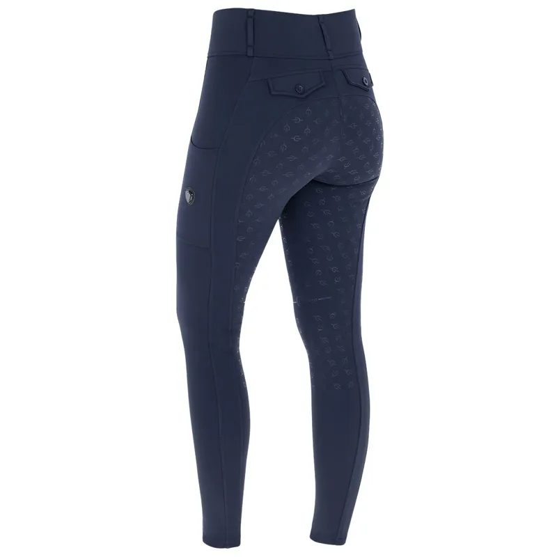 Covalliero Full Grip Ladies Riding Tights - Dark Navy-3