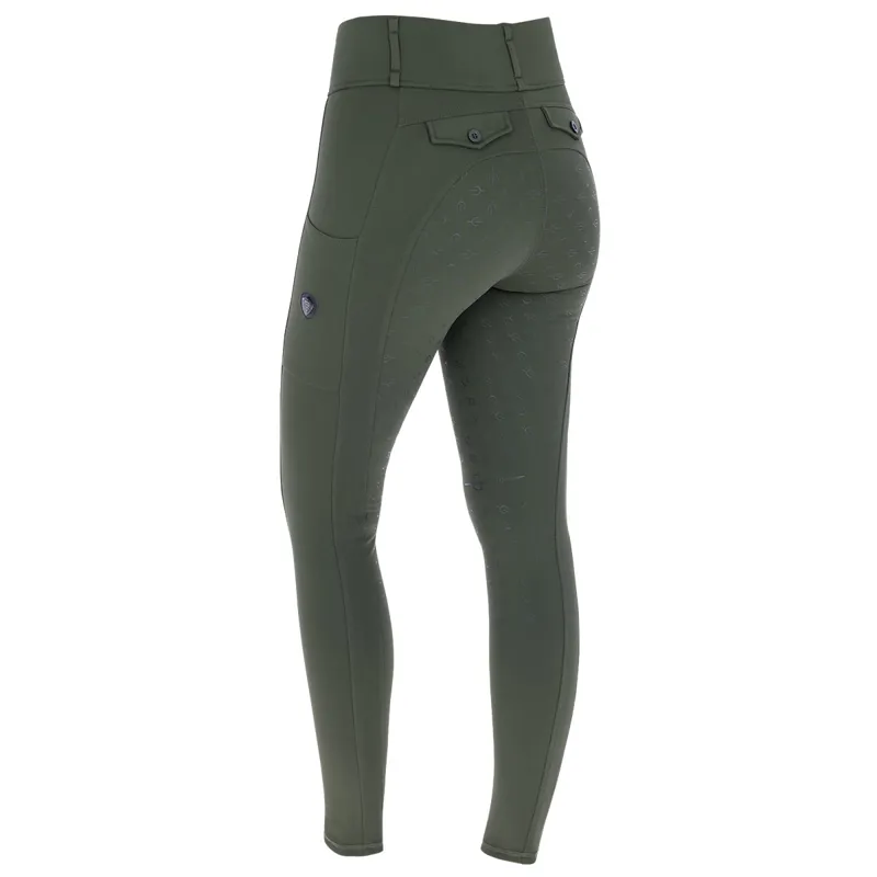 Covalliero Full Grip Ladies Riding Tights - Opal Green-3