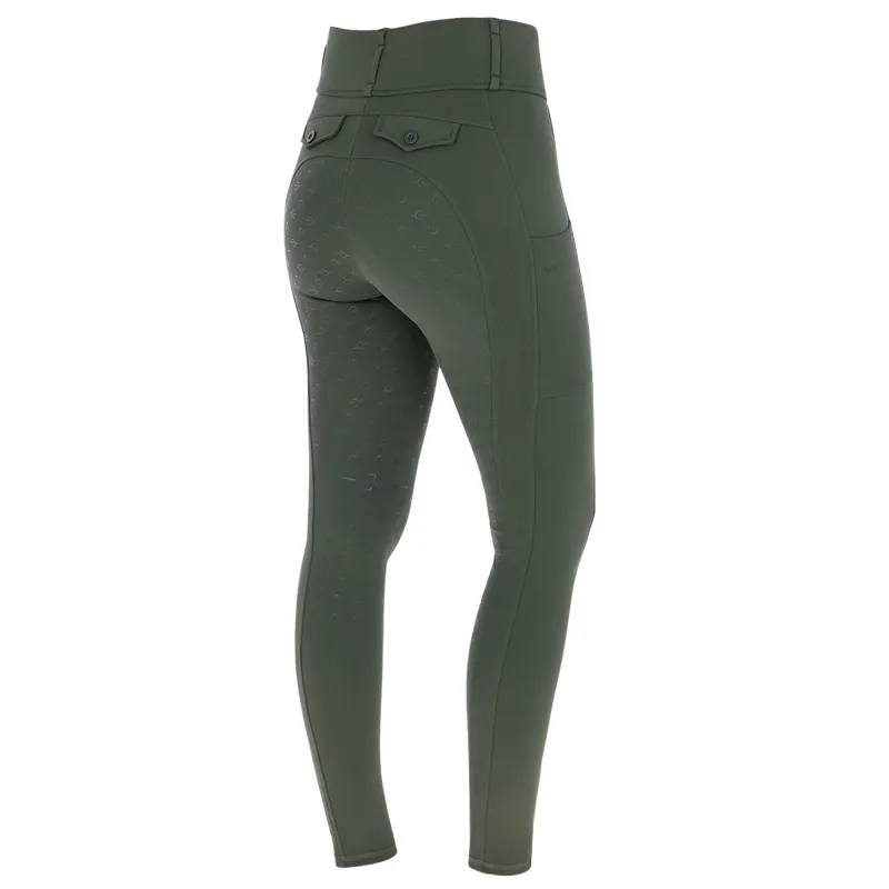 Covalliero Full Grip Ladies Riding Tights - Opal Green-1