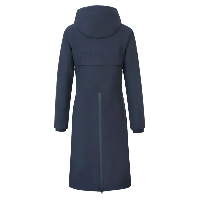 Covalliero Waterproof Womens Long Raincoat - Dark Navy-1