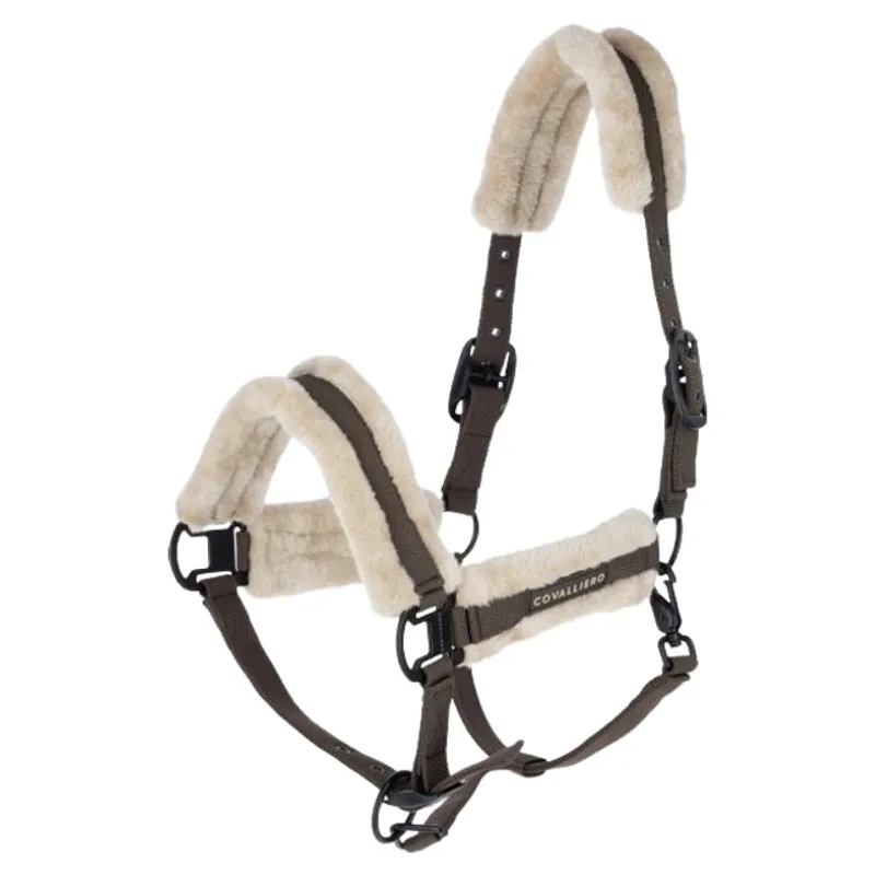 Covalliero Soft Faux Fur Headcollar - Milky Chocolate