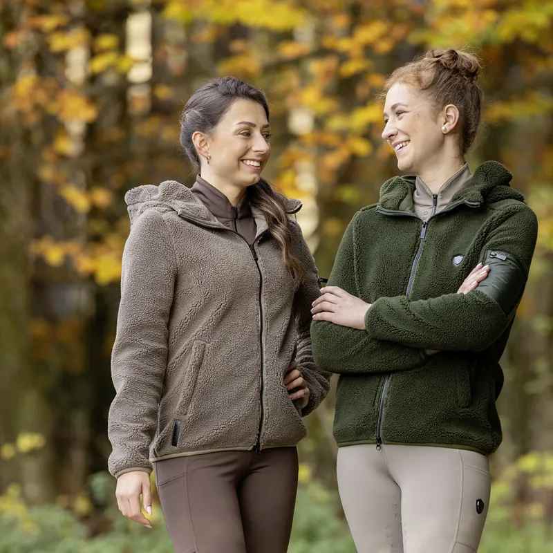 Covalliero Teddy Fleece Ladies Jacket - Taupe-3