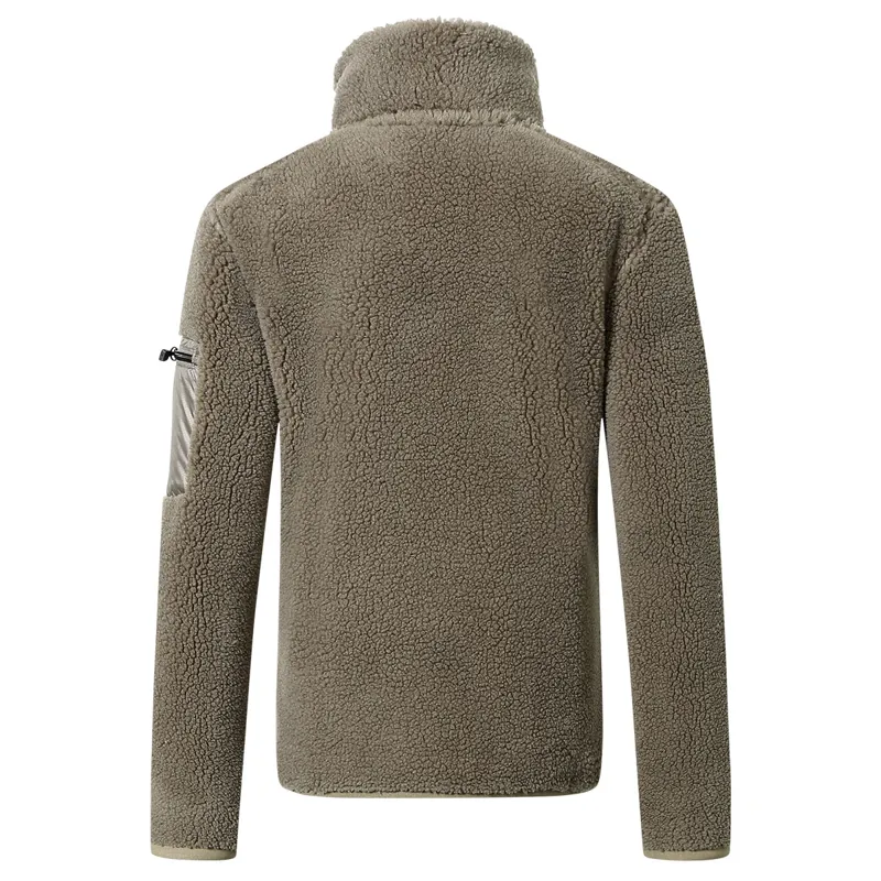 Covalliero Teddy Fleece Junior Quarter Zip Sweater - Taupe-1